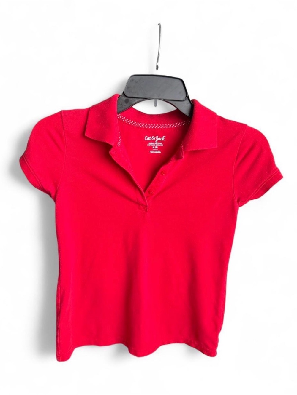 Cat & Jack Girls’ Red Polo Uniform Shirt Size M/8 Youth (CJ#3)